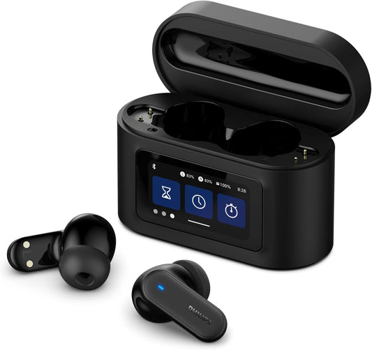 Philips TAT6000BK True Wireless Earbuds with Smart Charging Case, Noise Cancelling