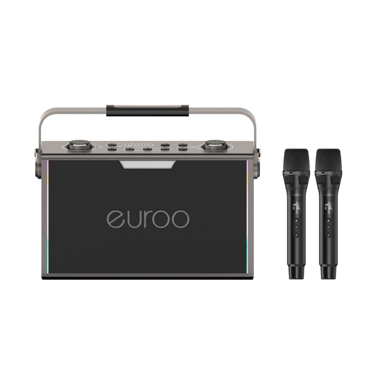 EUROO EPB-F26 Karaoke Speaker with Dual Wireless Microphones