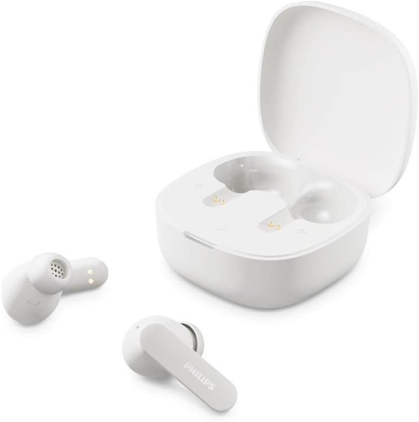 Philips TAT2200 True Wireless Bluetooth Earbuds with Active Noise Canceling, Stem Style, 4-Mic Technology, 36H Playtime