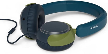 Philips K2000 Lightweight On-Ear Wired Kids Headphones - Built-in Mic, Safe Volume Limited, Audio Sharing, Foldable, Durable & Customizable
