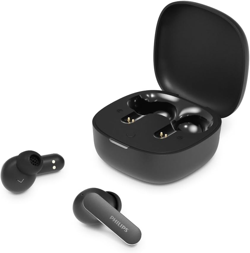 Philips TAT2200 True Wireless Bluetooth Earbuds with Active Noise Canceling, Stem Style, 4-Mic Technology, 36H Playtime