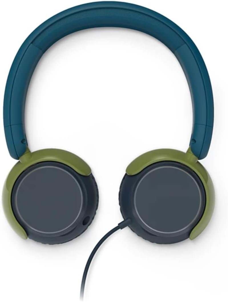 Philips K2000 Lightweight On-Ear Wired Kids Headphones - Built-in Mic, Safe Volume Limited, Audio Sharing, Foldable, Durable & Customizable