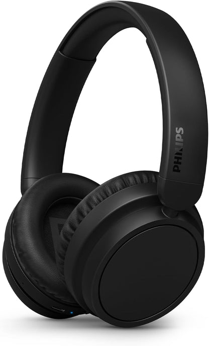 PHILIPS TAH5209BK/00 Lightweight On Ear Wireless Bluetooth Headphones with Passive Noise Isolation - 65 Hours Play Time, Natural Sound, Clear Calls, Dynamic Bass, 2 Hours USB-C Charging