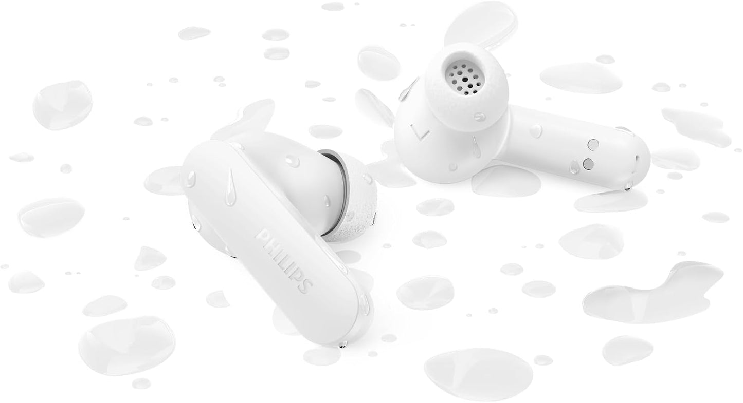 Philips TAT2200 True Wireless Bluetooth Earbuds with Active Noise Canceling, Stem Style, 4-Mic Technology, 36H Playtime