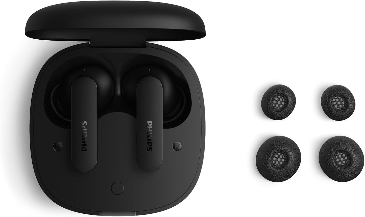 Philips TAT2200 True Wireless Bluetooth Earbuds with Active Noise Canceling, Stem Style, 4-Mic Technology, 36H Playtime