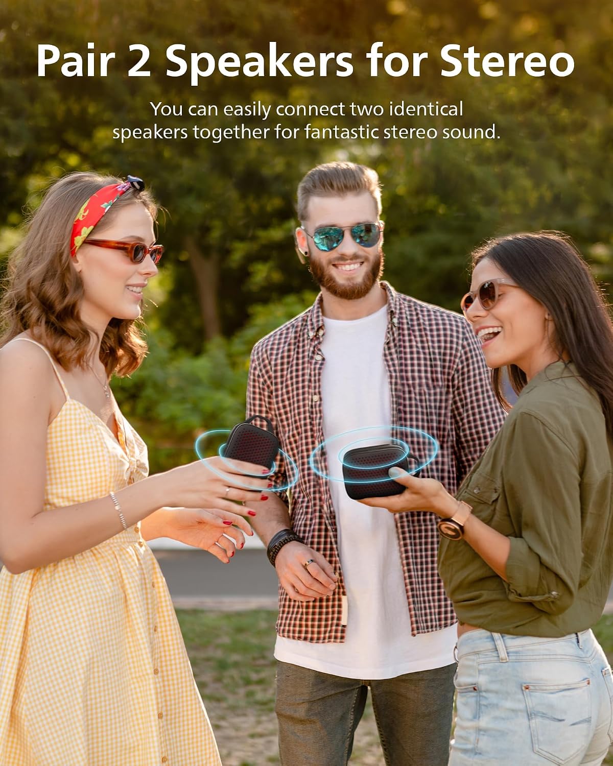 PHILIPS TAS1209 Portable Bluetooth Speaker,Wireless Speakers with Extra Bass,Quality Sound,12H Battery,TWS Pairing,Support Stereo Sound,Bluetooth 5.3,IPX4 Waterproof,for Indoor & Outdoor,Small